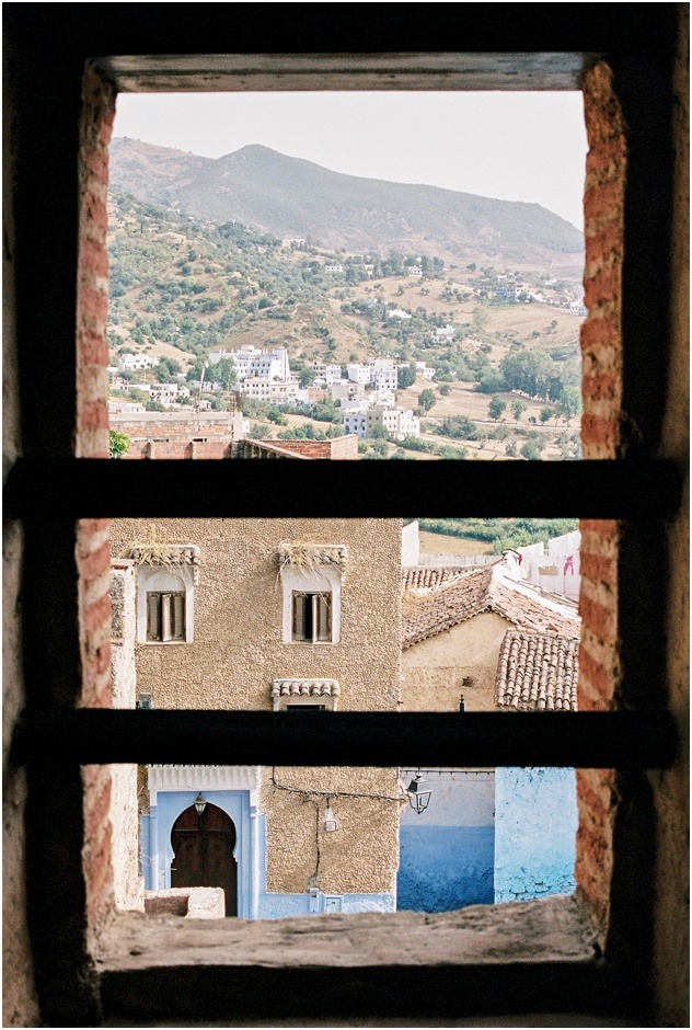 Views of Chefchaouen through a window