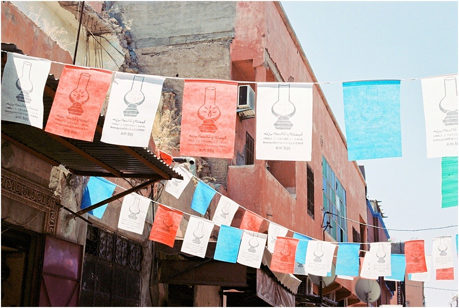 Bunting on the streets of Marrakesh