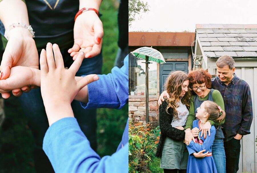 Family picture together ouside in the garden | Colour family photography